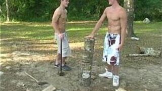 Cute gay boys with ants in the pants fuck outdoors - porn video
