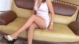 Busty house wife spank her tits - porn video