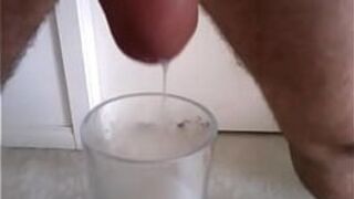 redbull can sized cock fill half a glass of cum - porn video