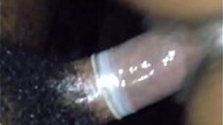 Ebony chick riding black dick - porn video